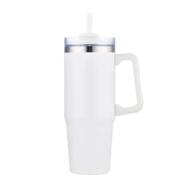 30 oz. Vacuum Stainless Steel Travel Mug w/ Handle & Straw - 30 oz. Vacuum Stainless Steel Travel Mug w/ Handle & Straw - Image 19 of 19