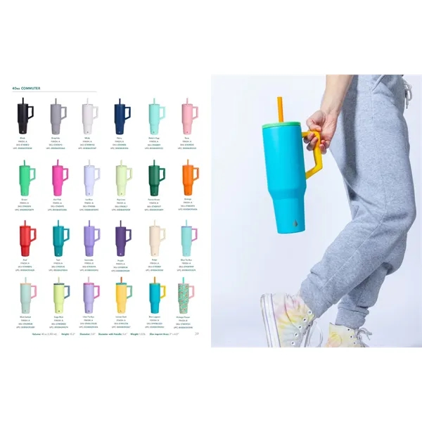 Elemental® 40oz Commuter Tumbler With Handle and Straws - Elemental® 40oz Commuter Tumbler With Handle and Straws - Image 1 of 41