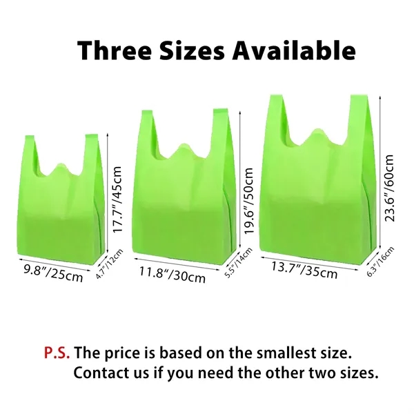 Reusable Non-Woven T-Shirt Shopping Bags (Multiple Sizes) - Reusable Non-Woven T-Shirt Shopping Bags (Multiple Sizes) - Image 1 of 12