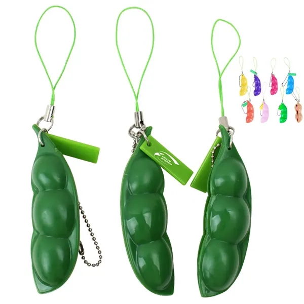 Stress Relieving Keychain Keyring Pendants Bean Soybean Toys - Stress Relieving Keychain Keyring Pendants Bean Soybean Toys - Image 0 of 4