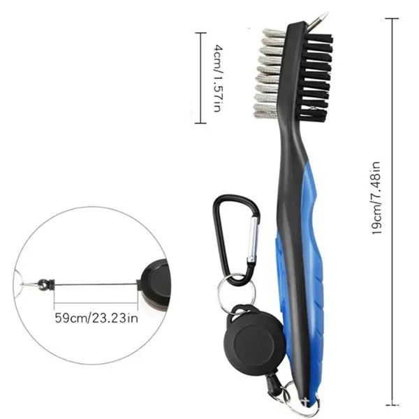 Golf Club Brush Groove Cleaner with Retractable Zip-line - Golf Club Brush Groove Cleaner with Retractable Zip-line - Image 1 of 3