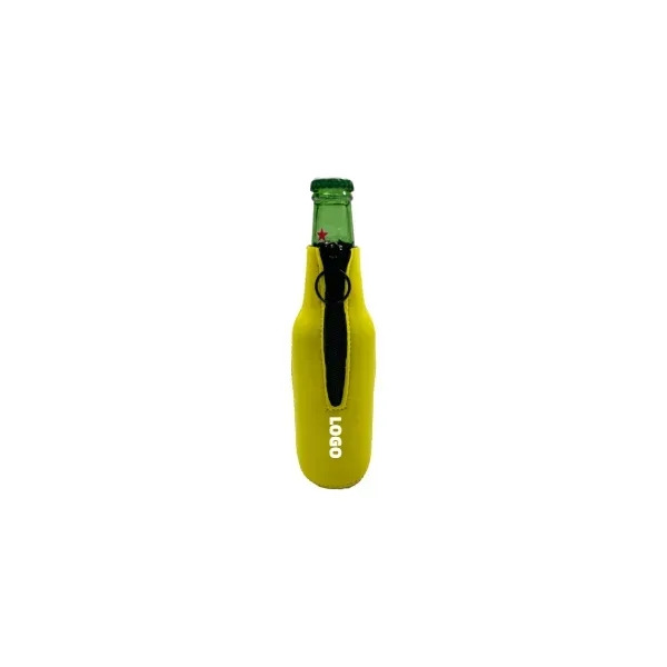 Customized Ring Zipper Collapsible Neoprene Bottle Cooler - Customized Ring Zipper Collapsible Neoprene Bottle Cooler - Image 3 of 5