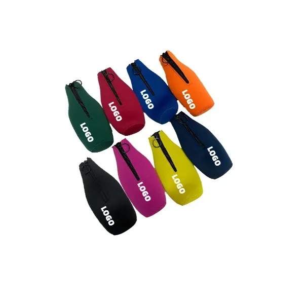 Customized Ring Zipper Collapsible Neoprene Bottle Cooler - Customized Ring Zipper Collapsible Neoprene Bottle Cooler - Image 5 of 5