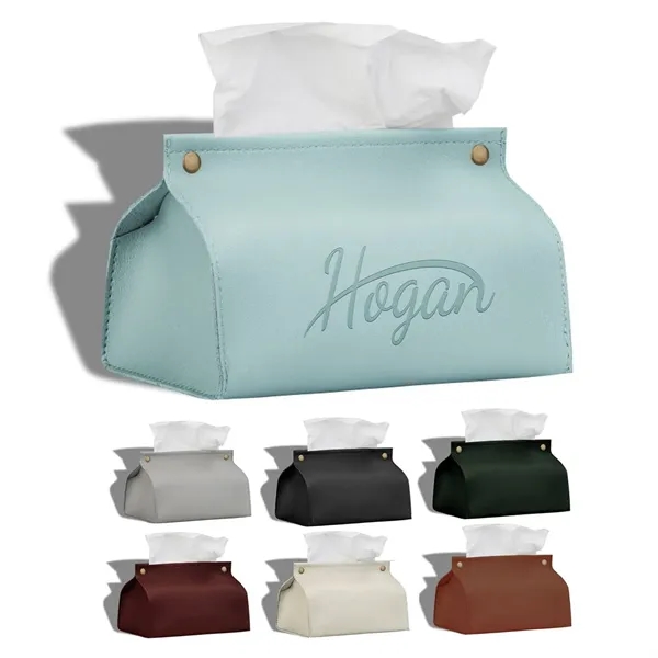 PU Paper Bag Facial Tissue Box Cover Holder - PU Paper Bag Facial Tissue Box Cover Holder - Image 0 of 6