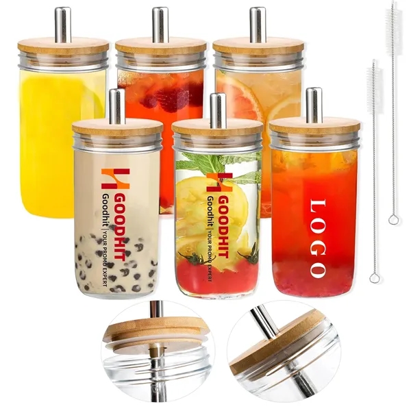 24oz Boba Tumbler Glass Cups with Lids and Straws - 24oz Boba Tumbler Glass Cups with Lids and Straws - Image 0 of 3