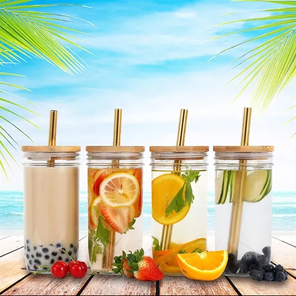 24oz Boba Tumbler Glass Cups with Lids and Straws - 24oz Boba Tumbler Glass Cups with Lids and Straws - Image 1 of 3