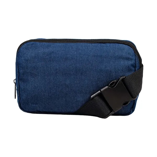 Pre-Consumer Recycled Denim Cross Body Bag - Screen Print - Pre-Consumer Recycled Denim Cross Body Bag - Screen Print - Image 1 of 1