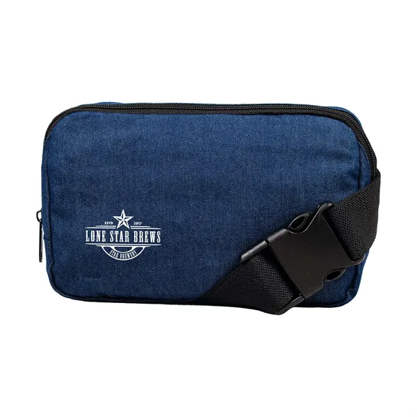 Pre-Consumer Recycled Denim Cross Body Bag - Screen Print - Pre-Consumer Recycled Denim Cross Body Bag - Screen Print - Image 0 of 1