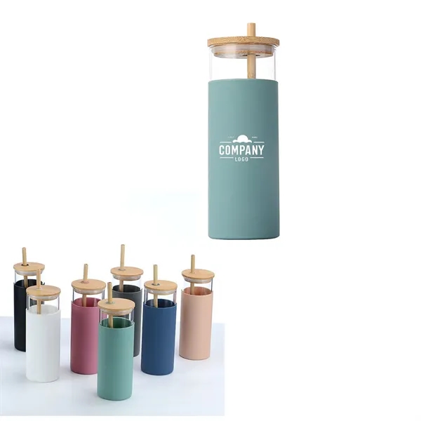 Glass Water Bottle Silicone Protective - Glass Water Bottle Silicone Protective - Image 0 of 4