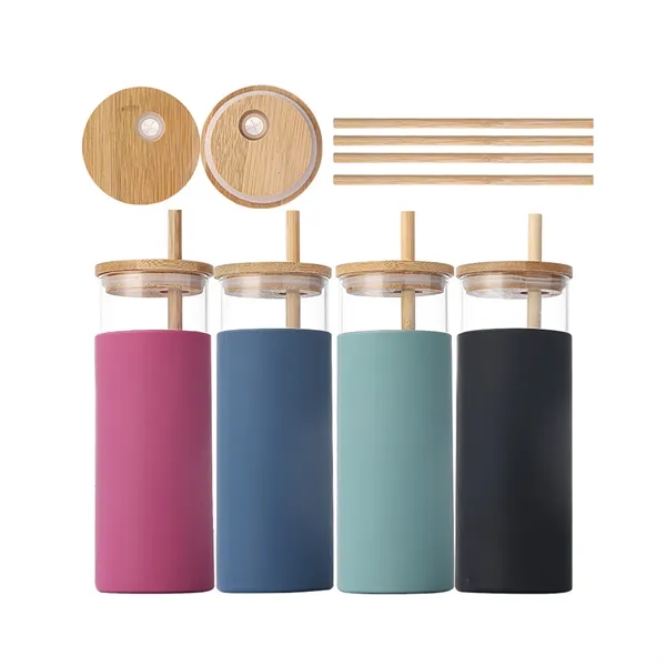 Glass Water Bottle Silicone Protective - Glass Water Bottle Silicone Protective - Image 1 of 4