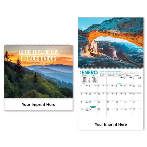 2026 Spanish Scenic Spiral Bound Calendar - 2026 Spanish Scenic Spiral Bound Calendar - Image 0 of 3