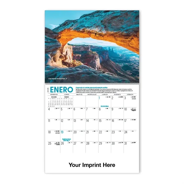 2026 Spanish Scenic Spiral Bound Calendar - 2026 Spanish Scenic Spiral Bound Calendar - Image 2 of 3