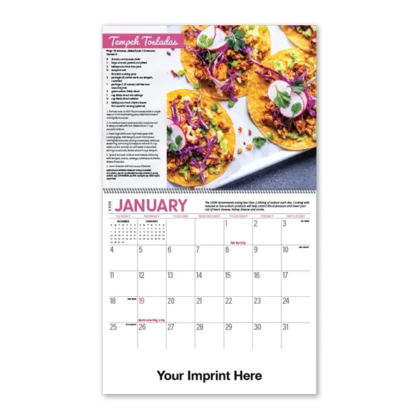 2026 Nutritious and Delicious Recipe Spiral Bound Calendar - 2026 Nutritious and Delicious Recipe Spiral Bound Calendar - Image 2 of 3