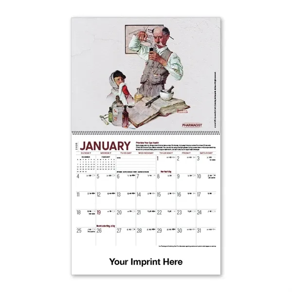 2026 Norman Rockwell Spiral Bound Calendar - 2026 Norman Rockwell Spiral Bound Calendar - Image 2 of 3