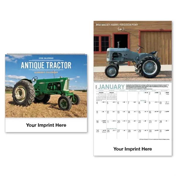 2026 Antique Tractor Spiral Bound Calendar - 2026 Antique Tractor Spiral Bound Calendar - Image 0 of 3