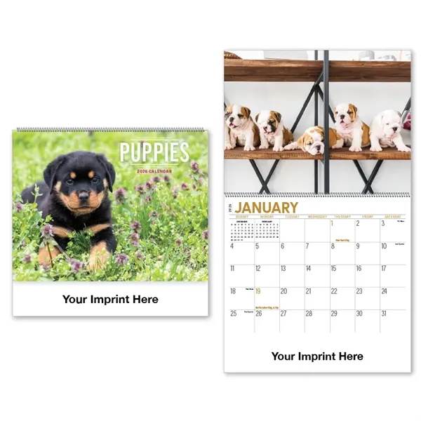 2026 Puppies Spiral Bound Calendar - 2026 Puppies Spiral Bound Calendar - Image 0 of 3