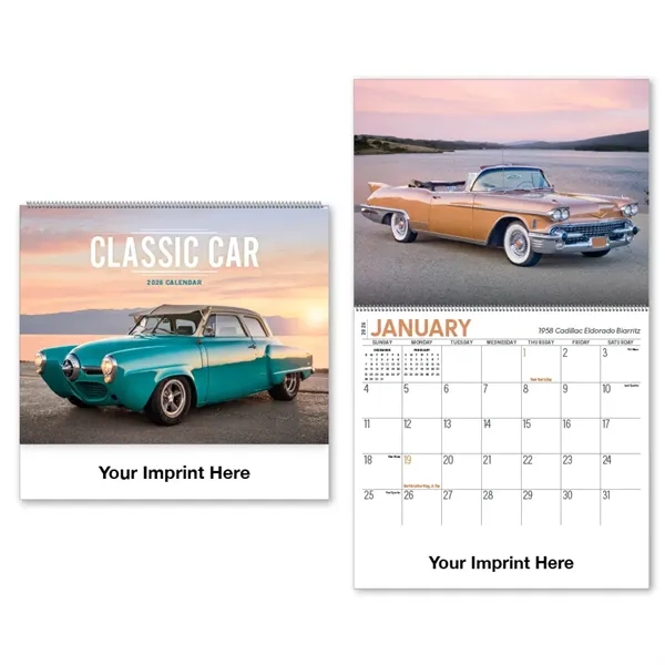 2026 Classic Car Spiral Bound Calendar - 2026 Classic Car Spiral Bound Calendar - Image 0 of 3