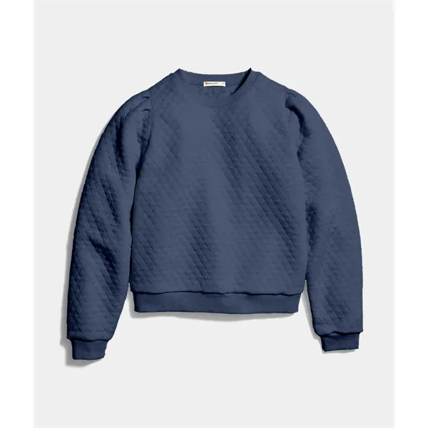 Marine Layer - Women's Corbet Quilted Puff Sleeve Crewneck - Marine Layer - Women's Corbet Quilted Puff Sleeve Crewneck - Image 6 of 6