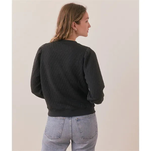 Marine Layer - Women's Corbet Quilted Puff Sleeve Crewneck - Marine Layer - Women's Corbet Quilted Puff Sleeve Crewneck - Image 4 of 6