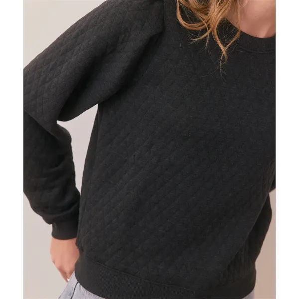 Marine Layer - Women's Corbet Quilted Puff Sleeve Crewneck - Marine Layer - Women's Corbet Quilted Puff Sleeve Crewneck - Image 5 of 6