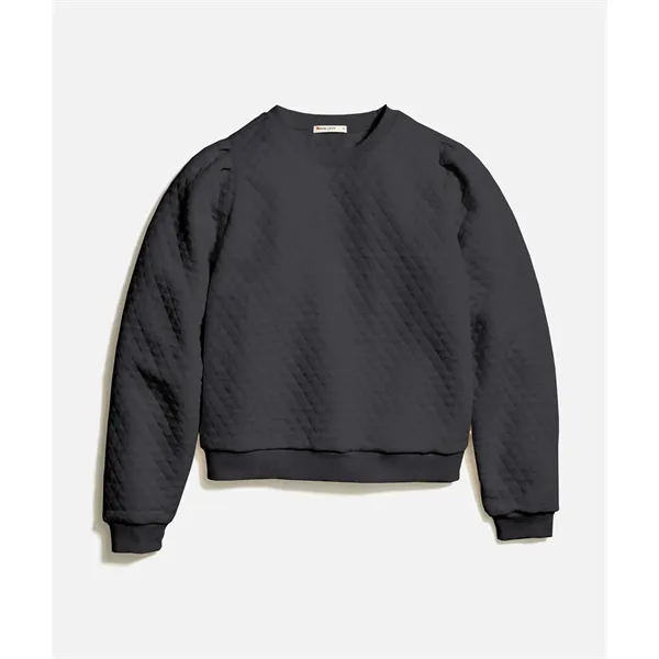 Marine Layer - Women's Corbet Quilted Puff Sleeve Crewneck - Marine Layer - Women's Corbet Quilted Puff Sleeve Crewneck - Image 3 of 6