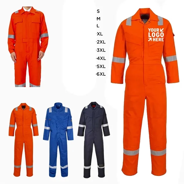 Cotton Work Coverall One Piece Reflective Safety Jumpsuit - Cotton Work Coverall One Piece Reflective Safety Jumpsuit - Image 0 of 3