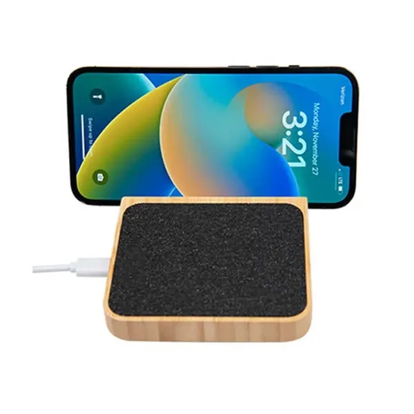Bamboo Wireless Charger With Pen Holder And Phone Stand - Bamboo Wireless Charger With Pen Holder And Phone Stand - Image 3 of 4