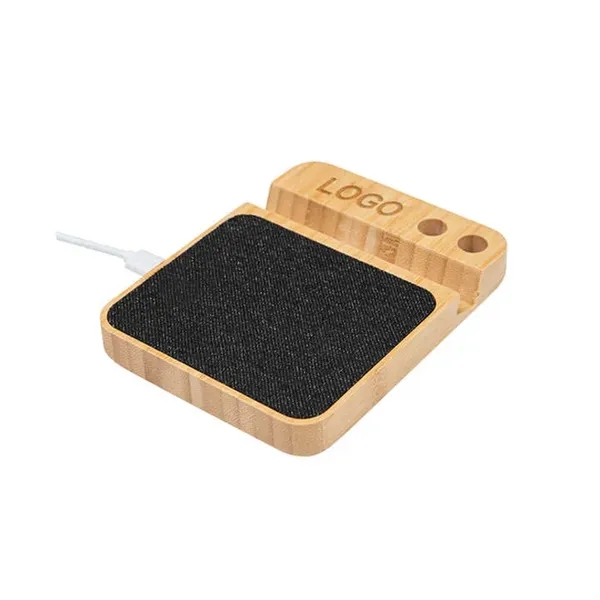 Bamboo Wireless Charger With Pen Holder And Phone Stand - Bamboo Wireless Charger With Pen Holder And Phone Stand - Image 4 of 4