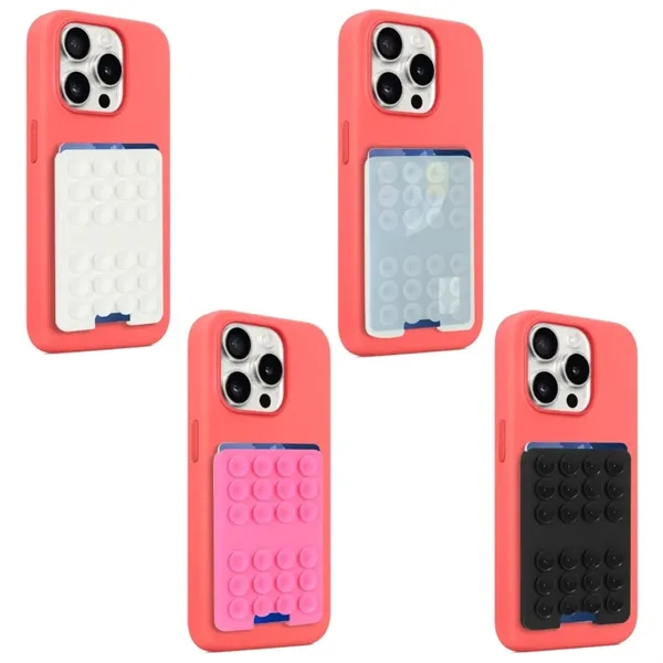 Silicone Suction Card Holder Phone Mount Wallet - Silicone Suction Card Holder Phone Mount Wallet - Image 3 of 6