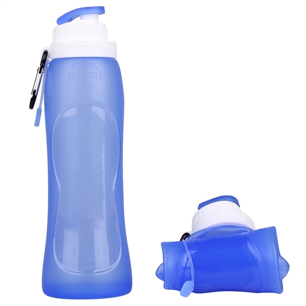 17OZ BPA Free Silicone Portable Travel Water Bottle