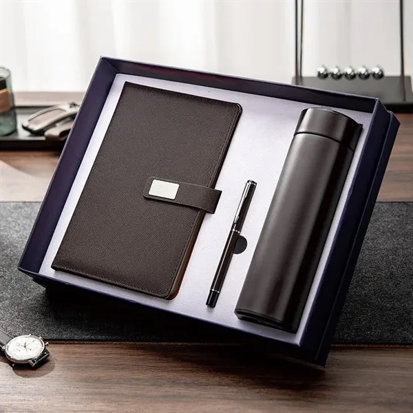 Leather Notebook Thermos And Executive Pen Gift Set - Leather Notebook Thermos And Executive Pen Gift Set - Image 0 of 2