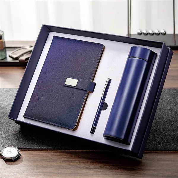 Leather Notebook Thermos And Executive Pen Gift Set - Leather Notebook Thermos And Executive Pen Gift Set - Image 1 of 2
