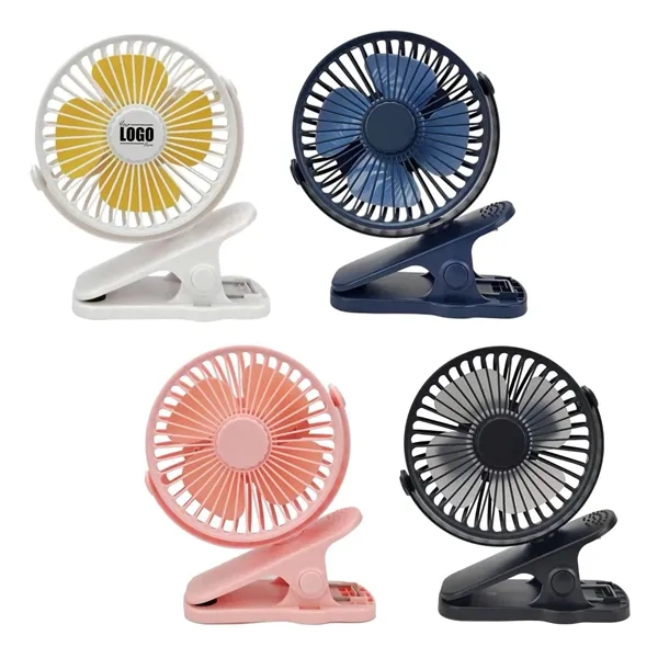 4 Inch USB Rechargeable Clip On Fan - 4 Inch USB Rechargeable Clip On Fan - Image 0 of 4