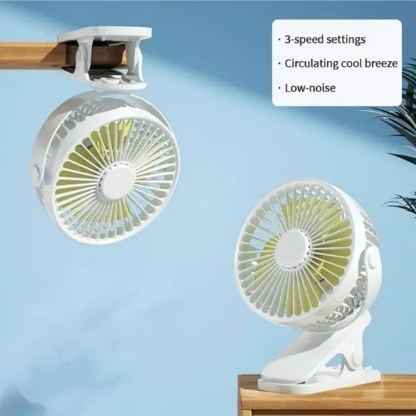 4 Inch USB Rechargeable Clip On Fan - 4 Inch USB Rechargeable Clip On Fan - Image 3 of 4