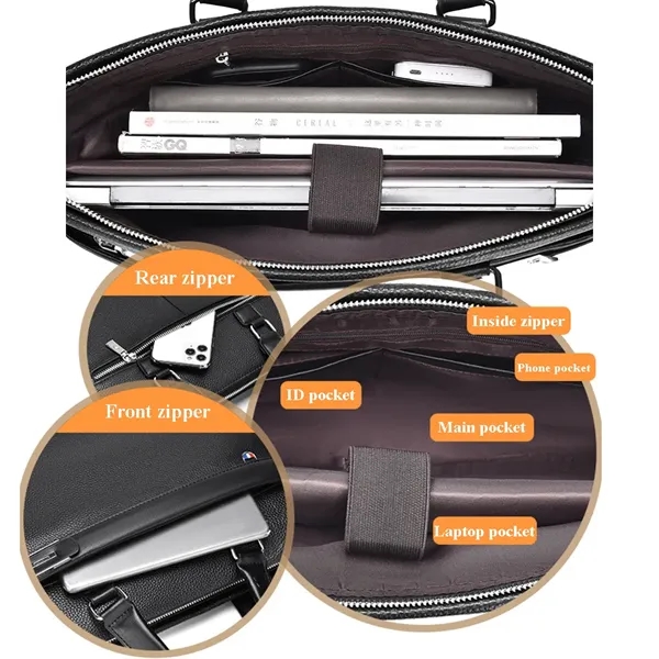 14-inch Full Grain Leather Laptop Sleeve - 14-inch Full Grain Leather Laptop Sleeve - Image 3 of 11