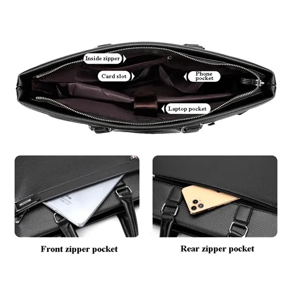 14-inch PU Leather Laptop Sleeve - 14-inch PU Leather Laptop Sleeve - Image 2 of 9