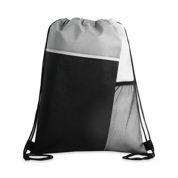 TRI-COLORED MESH POCKET DRAWSTRING BACKPACK - TRI-COLORED MESH POCKET DRAWSTRING BACKPACK - Image 2 of 6