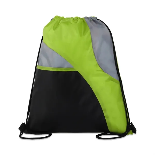 TRI-COLORED MESH POCKET DRAWSTRING BACKPACK - TRI-COLORED MESH POCKET DRAWSTRING BACKPACK - Image 3 of 6