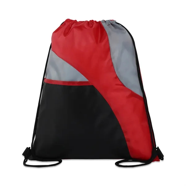 TRI-COLORED MESH POCKET DRAWSTRING BACKPACK - TRI-COLORED MESH POCKET DRAWSTRING BACKPACK - Image 4 of 6