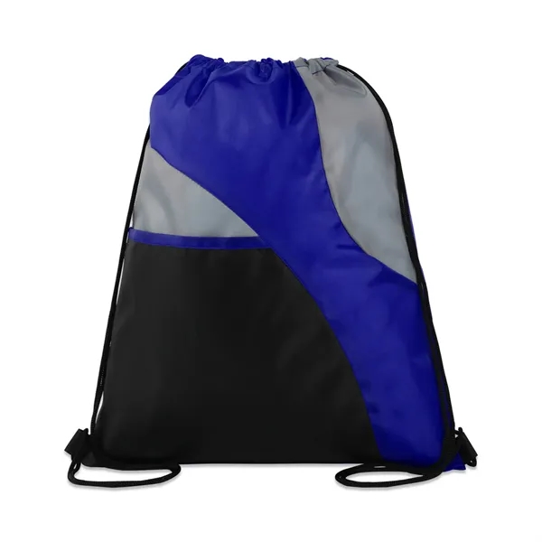 TRI-COLORED MESH POCKET DRAWSTRING BACKPACK - TRI-COLORED MESH POCKET DRAWSTRING BACKPACK - Image 5 of 6