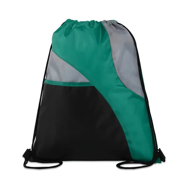 TRI-COLORED MESH POCKET DRAWSTRING BACKPACK - TRI-COLORED MESH POCKET DRAWSTRING BACKPACK - Image 6 of 6