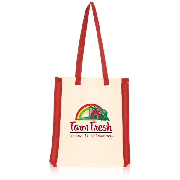 Side Stripes Cotton Tote Bag - Side Stripes Cotton Tote Bag - Image 0 of 2