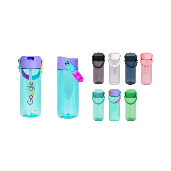 18oz Splash Pop Fidget Bottle w/ Drinking Spout and Straw - 18oz Splash Pop Fidget Bottle w/ Drinking Spout and Straw - Image 0 of 11