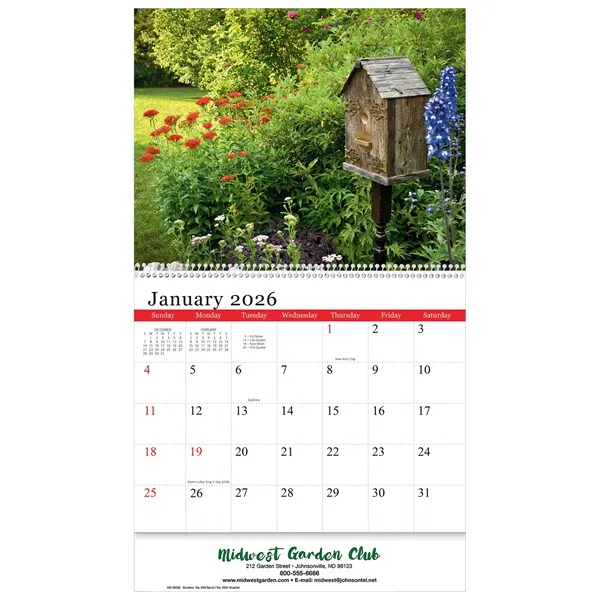 2026 Spiral Bound Gardens Wall Calendar - 2026 Spiral Bound Gardens Wall Calendar - Image 1 of 2