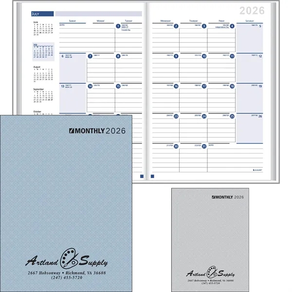 Ruled Monthly Desk Planner Stitched to Paper Cover - Ruled Monthly Desk Planner Stitched to Paper Cover - Image 0 of 3