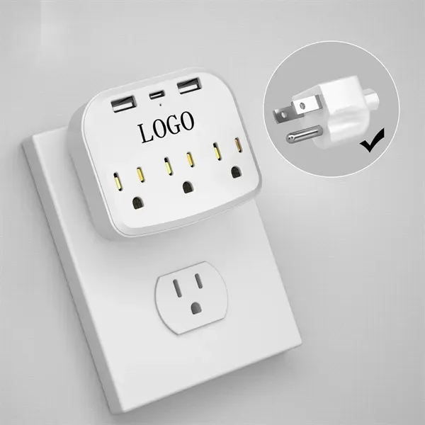 3-Outlet Extender With 3 Usb Power Strip - 3-Outlet Extender With 3 Usb Power Strip - Image 2 of 4
