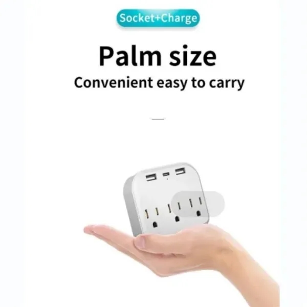 3-Outlet Extender With 3 Usb Power Strip - 3-Outlet Extender With 3 Usb Power Strip - Image 3 of 4