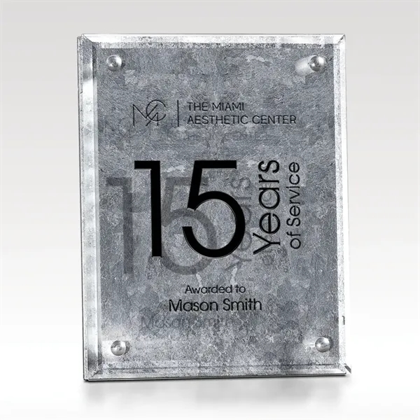 Arabesque Silver - Glass Plaque
