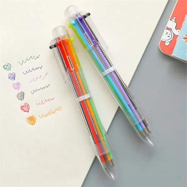 6 Colors Retractable Ballpoint Pen - 6 Colors Retractable Ballpoint Pen - Image 2 of 3