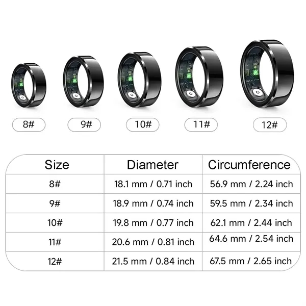Heart Rate Smart Ring with Blood Oxygen Sleep Monitoring - Heart Rate Smart Ring with Blood Oxygen Sleep Monitoring - Image 1 of 7